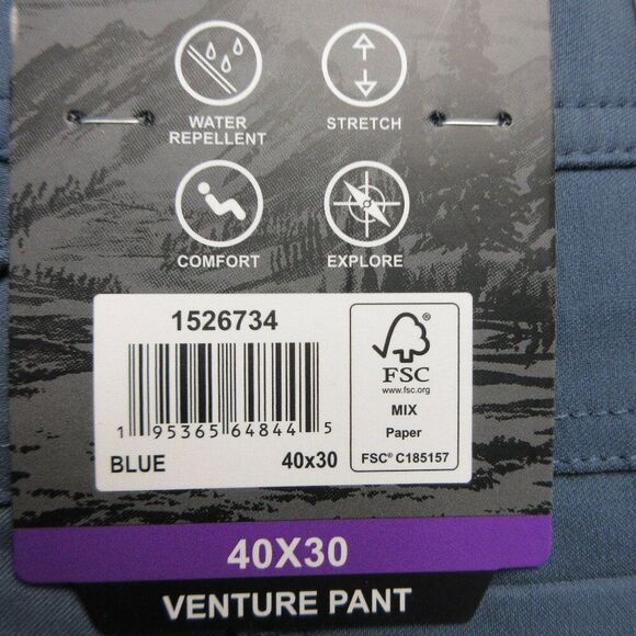 GERRY Venture Hiking Work Commuter Tech Pant 40x30 Cargo Utility Blue Grey 1 NWT - Picture 7 of 14